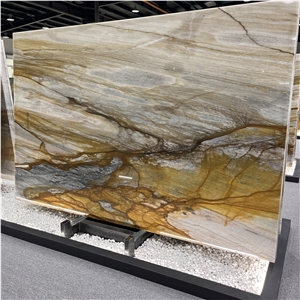 Brazil Luxury Azul Palomino Quartzite Slabs For Wall Design