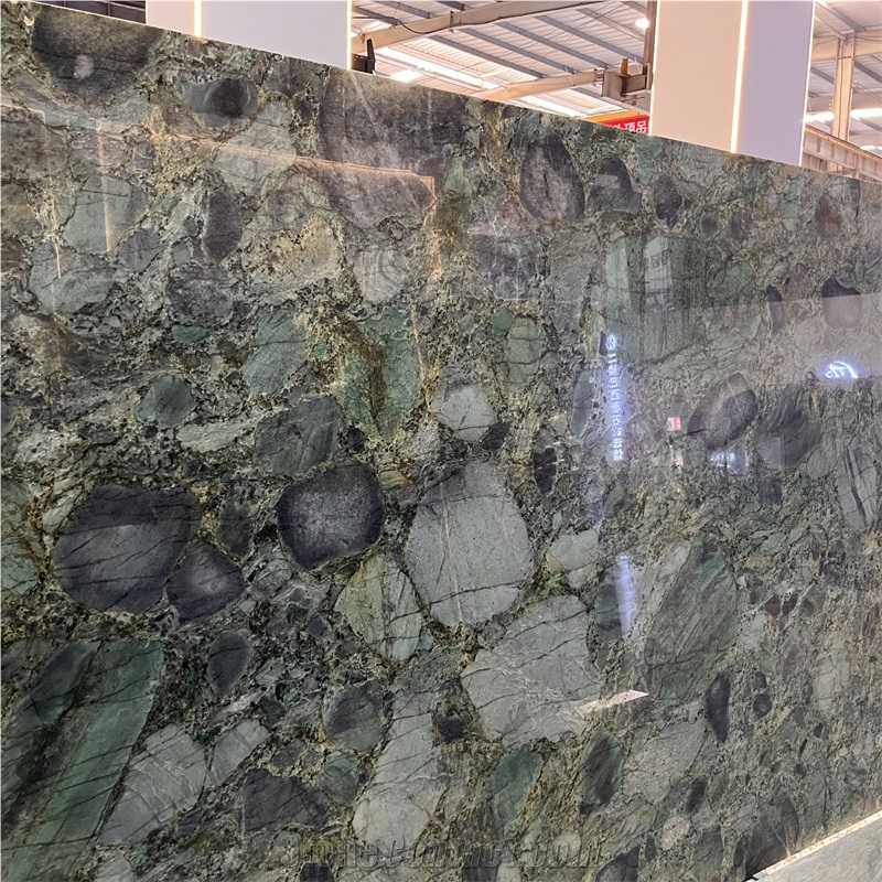Brazil Luxury Polished Jungle Jewel Quartzite Slabs For Wall