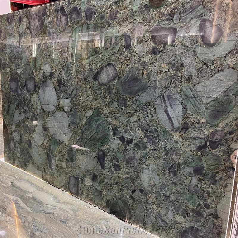 Brazil Luxury Polished Jungle Jewel Quartzite Slabs For Wall
