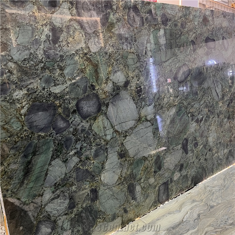 Brazil Luxury Polished Jungle Jewel Quartzite Slabs For Wall