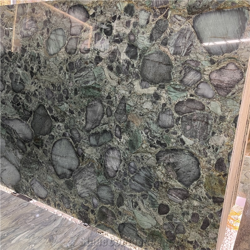Brazil Luxury Polished Jungle Jewel Quartzite Slabs For Wall