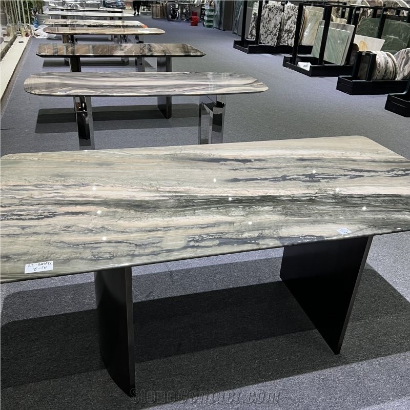 Custom Made Galapagos Quartzite Natural Stone Table For Home
