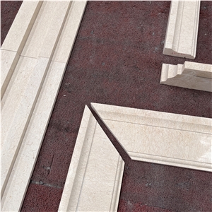Customized Design Beige Limestone Door Trim For Villa Decor