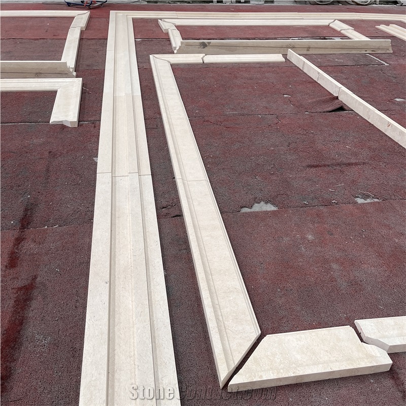 Customized Design Beige Limestone Door Trim For Villa Decor