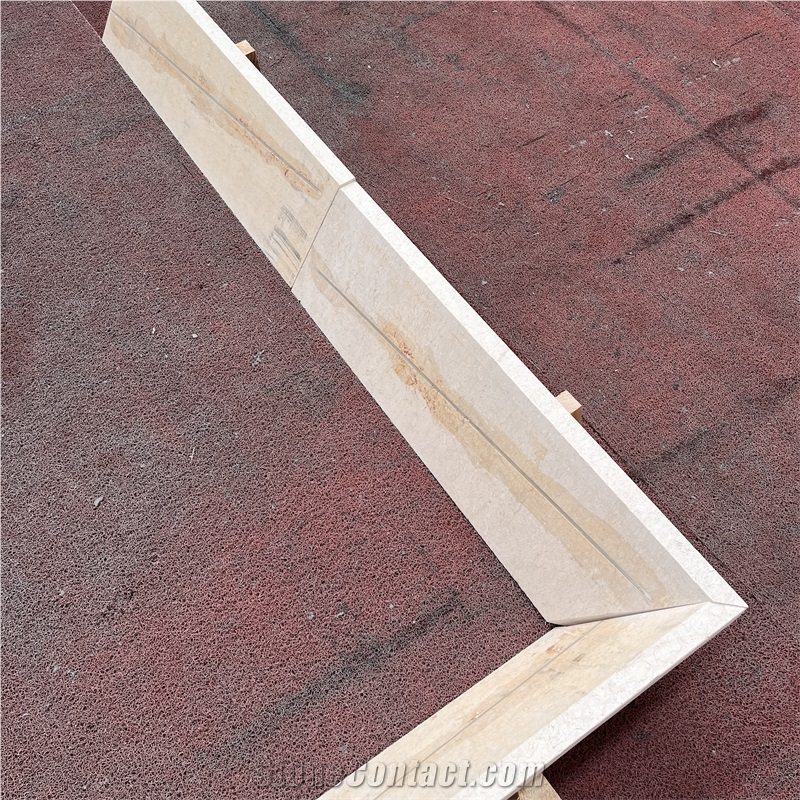 Customized Design Beige Limestone Door Trim For Villa Decor