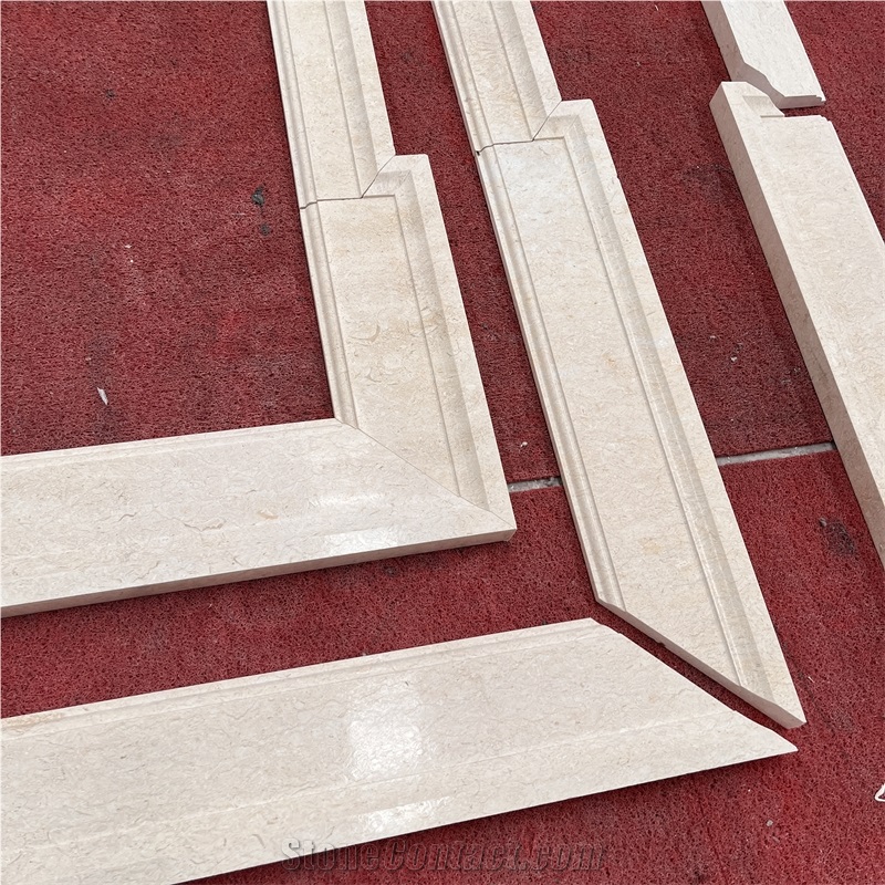Customized Design Beige Limestone Door Trim For Villa Decor