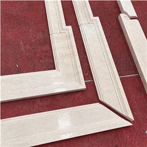 Customized Design Beige Limestone Door Trim For Villa Decor