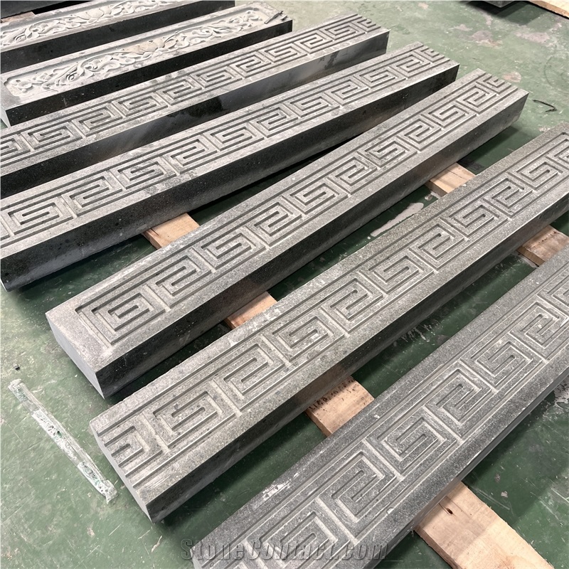 Customized High Quality Black Granite Carving For Villa Wall