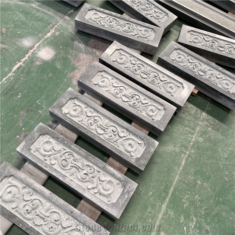 Customized High Quality Black Granite Carving For Villa Wall