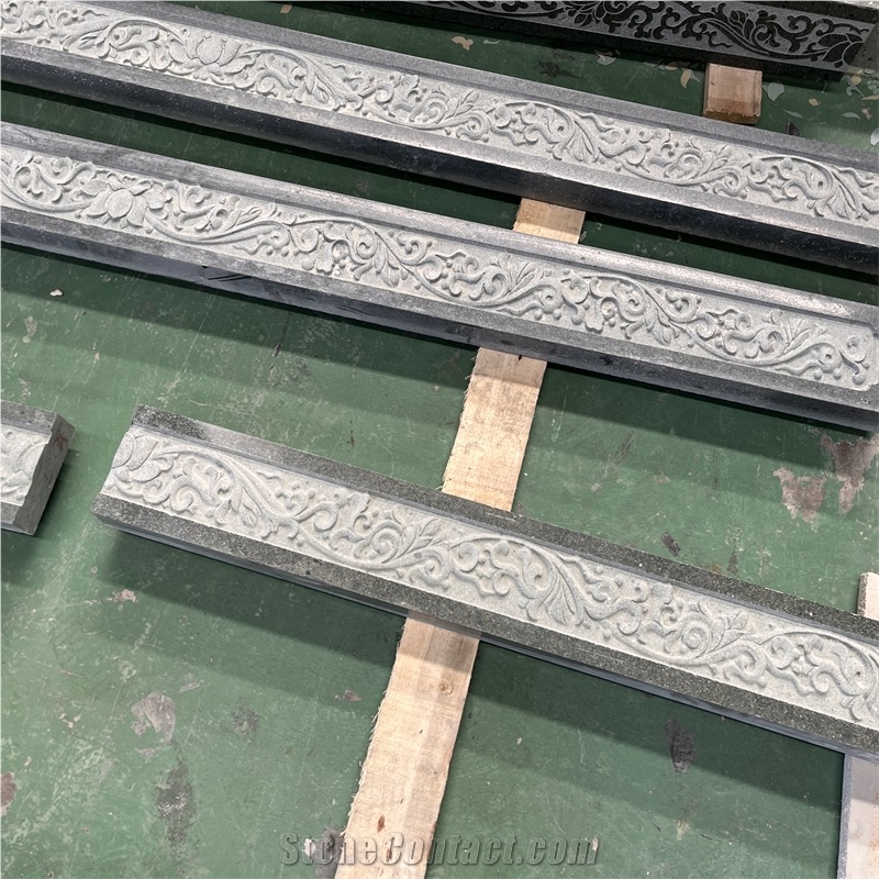 Customized High Quality Black Granite Carving For Villa Wall