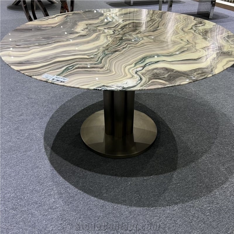 Customized Silk Road Quartzite Tabletop For Furniture Design