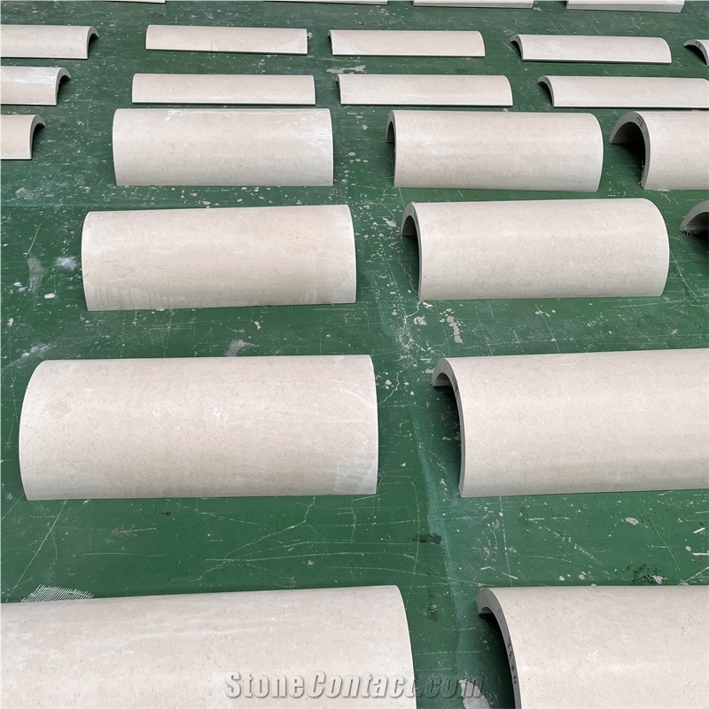 Customized Size Beige Limestone Column Panels