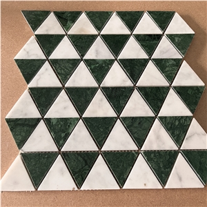 Factory Direct Natural Marble Triangle Marble Mosaic Tiles