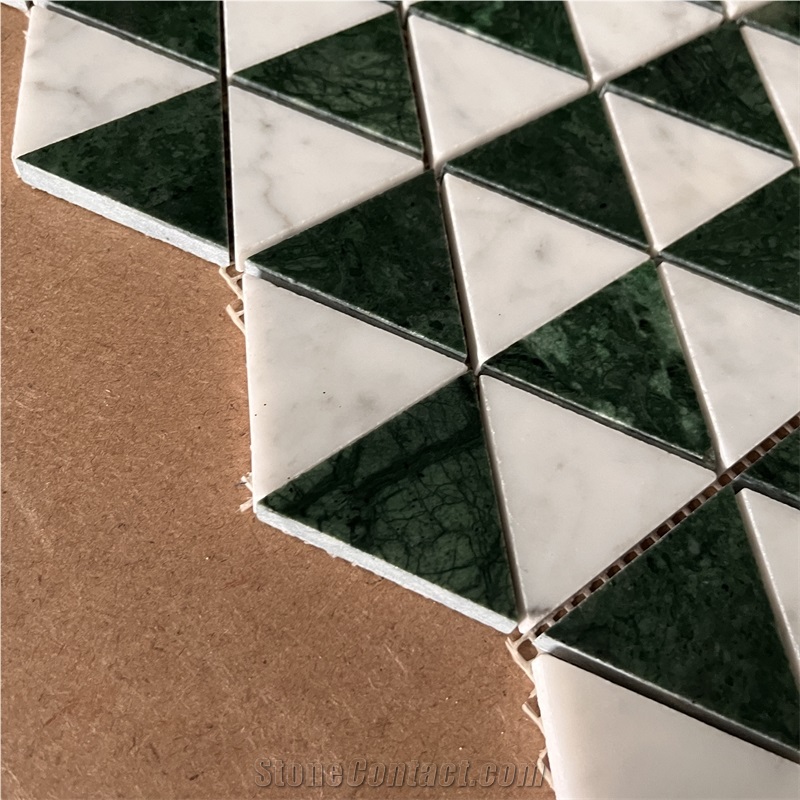 Factory Direct Natural Marble Triangle Marble Mosaic Tiles