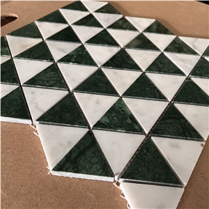 Factory Direct Natural Marble Triangle Marble Mosaic Tiles