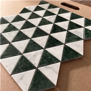 Factory Direct Natural Marble Triangle Marble Mosaic Tiles