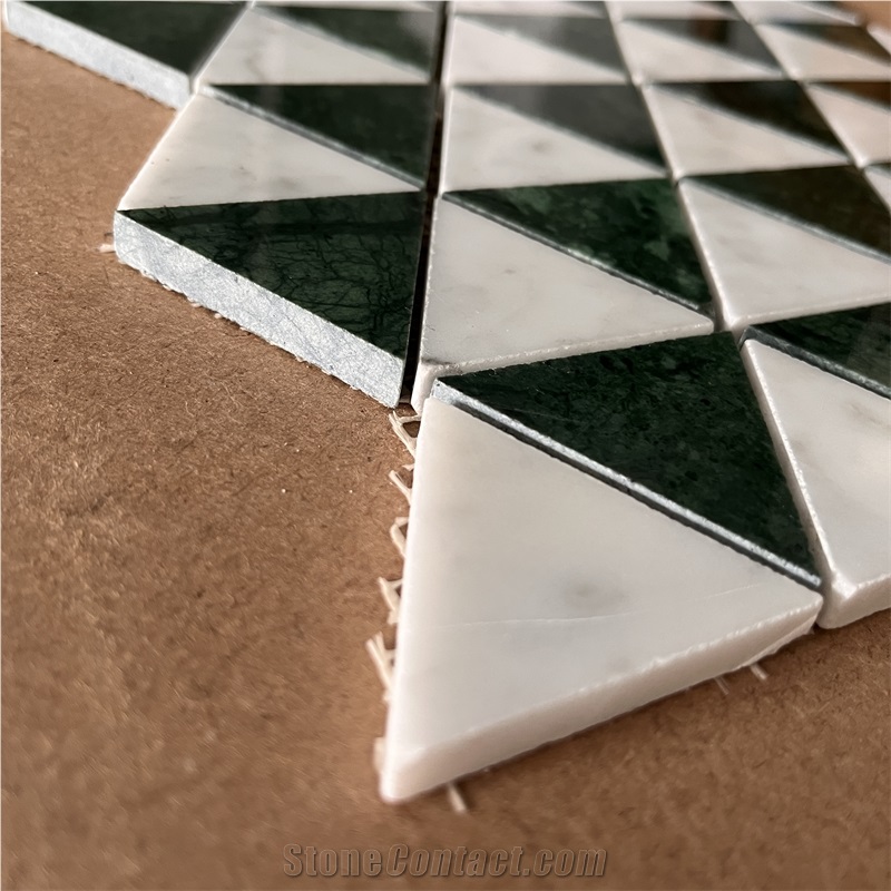 Factory Direct Natural Marble Triangle Marble Mosaic Tiles