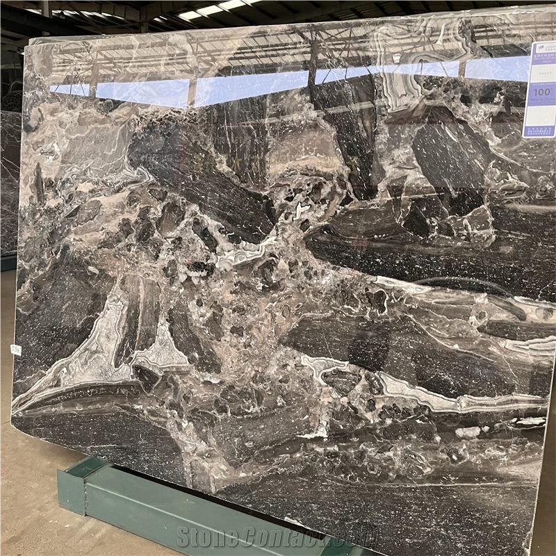 Factory Direct Silver Fantasy Marble Slab For Home Wall Tile
