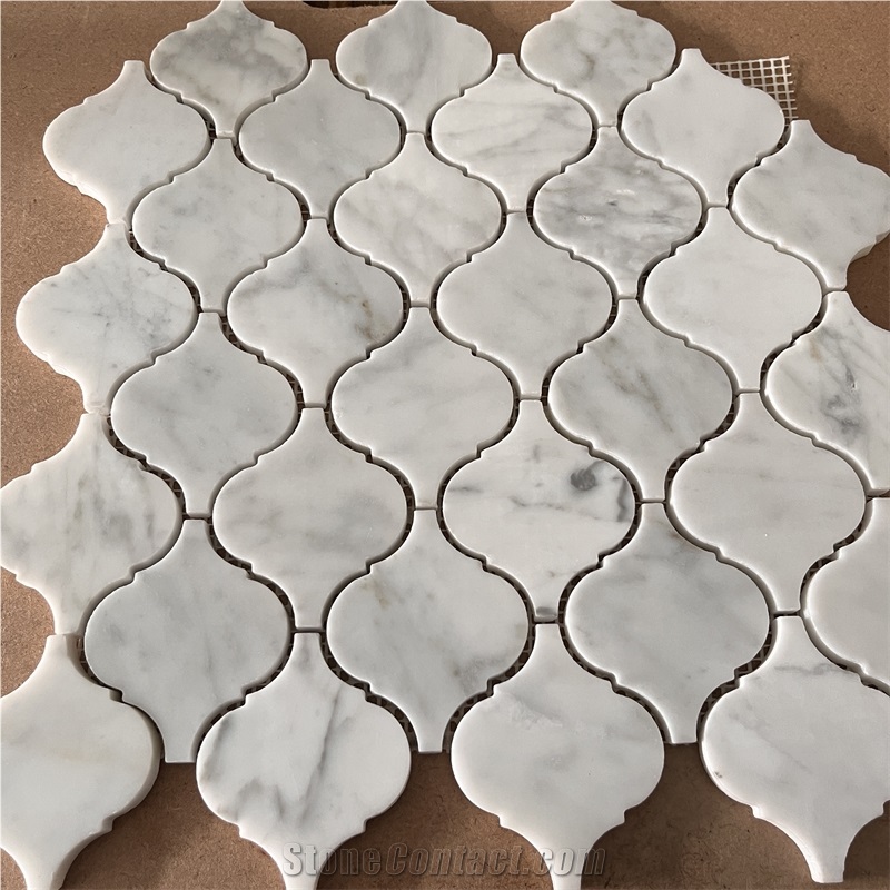 Good Design Carrara White Lantern Mosaic Tiles Back Splash