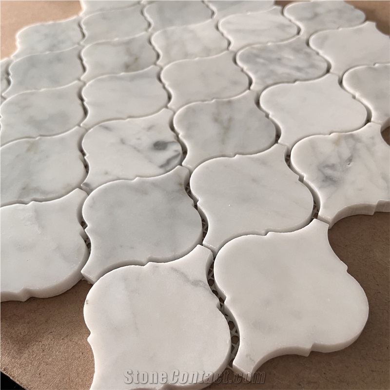 Good Design Carrara White Lantern Mosaic Tiles Back Splash