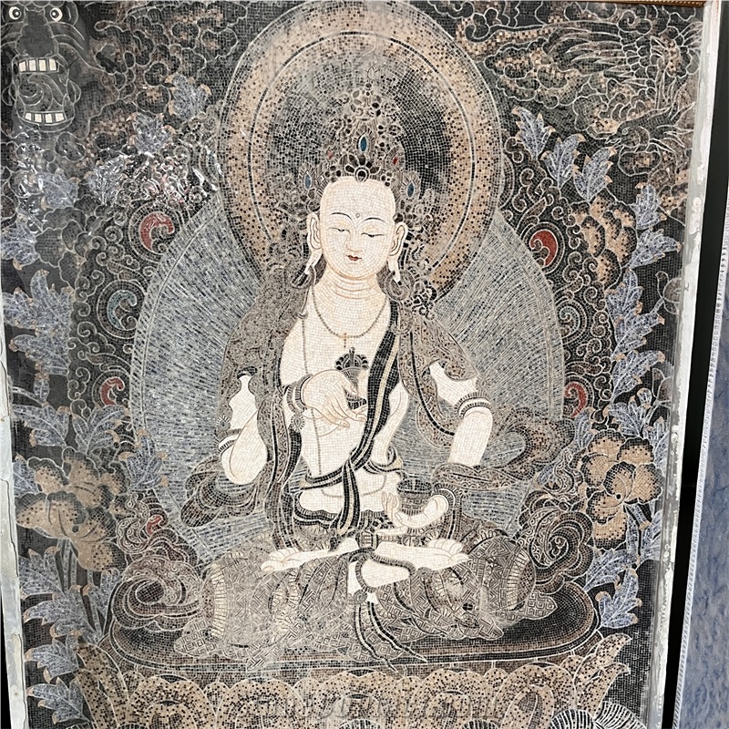 Handmade Stone Buddha Mosaic Art For Home Wall