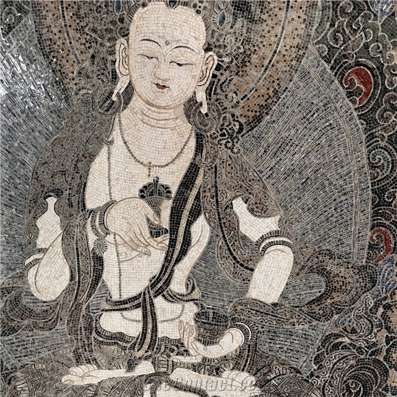 Handmade Stone Buddha Mosaic Art For Home Wall