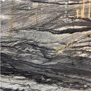 High End Natural Dark Grey Quartzite Slabs For Hotel Wall
