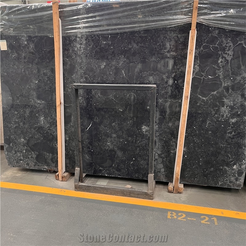High Quality Polished Argos Black Marble Slab For Wall Decor