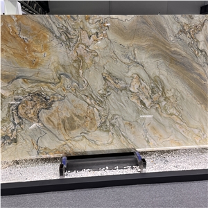 Hight Quality Luxury Wild Dream Quartzite Slab For Wall Tile