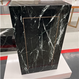 Home Decor Veria Green Marble Stone Plinth For Living Room