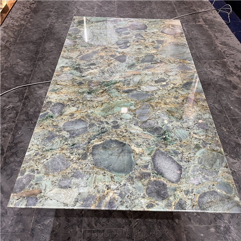Home Furniture Jungle Jewel Quartzite Table Tops For Villa