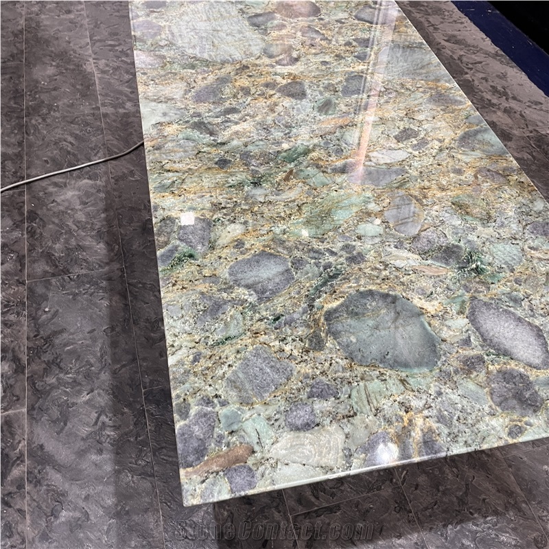 Home Furniture Jungle Jewel Quartzite Table Tops For Villa