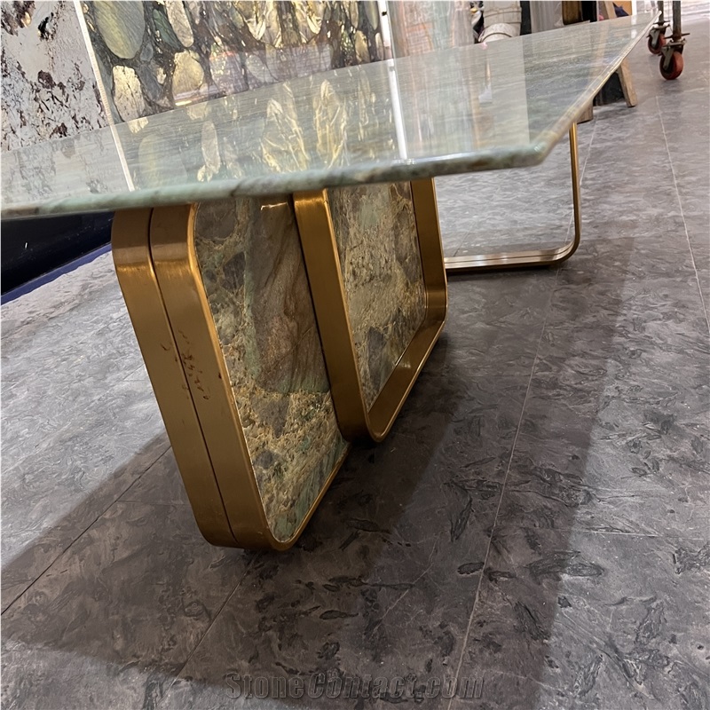 Home Furniture Jungle Jewel Quartzite Table Tops For Villa