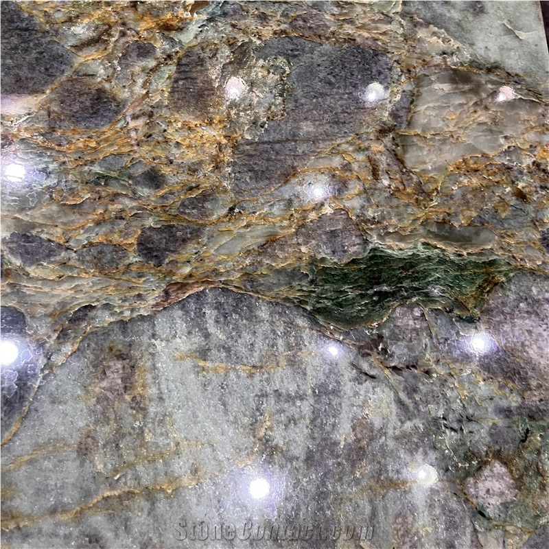 Home Furniture Jungle Jewel Quartzite Table Tops For Villa