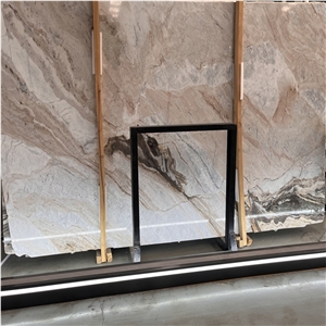 Hot Sale Top Quality Pink Cream Marble Slabs For Home Wall
