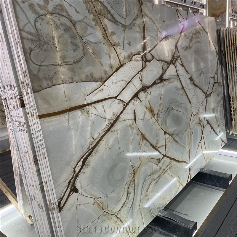 Imperial Blue Quartzite Blue Roma Quartzite Slab For Hotel Design