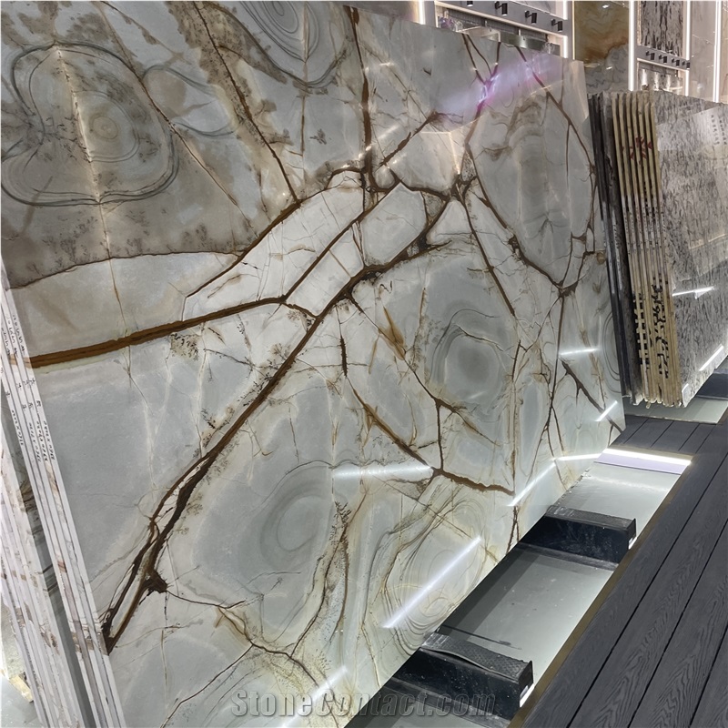 Imperial Blue Quartzite Blue Roma Quartzite Slab For Hotel Design