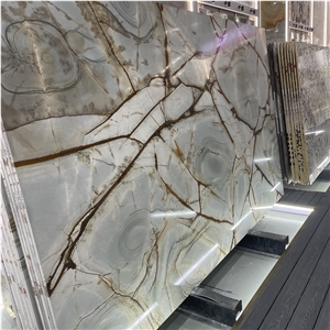 Imperial Blue Quartzite Blue Roma Quartzite Slab For Hotel Design