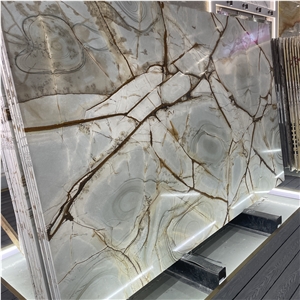 Imperial Blue Quartzite Blue Roma Quartzite Slab For Hotel Design