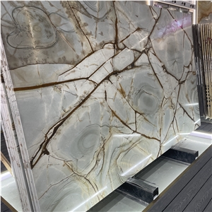 Imperial Blue Quartzite Blue Roma Quartzite Slab For Hotel Design
