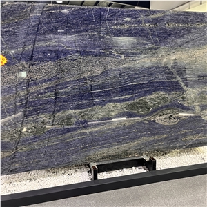 Luxury Azul Bahia Granite Backlit Bookmatchd Slab For Wall