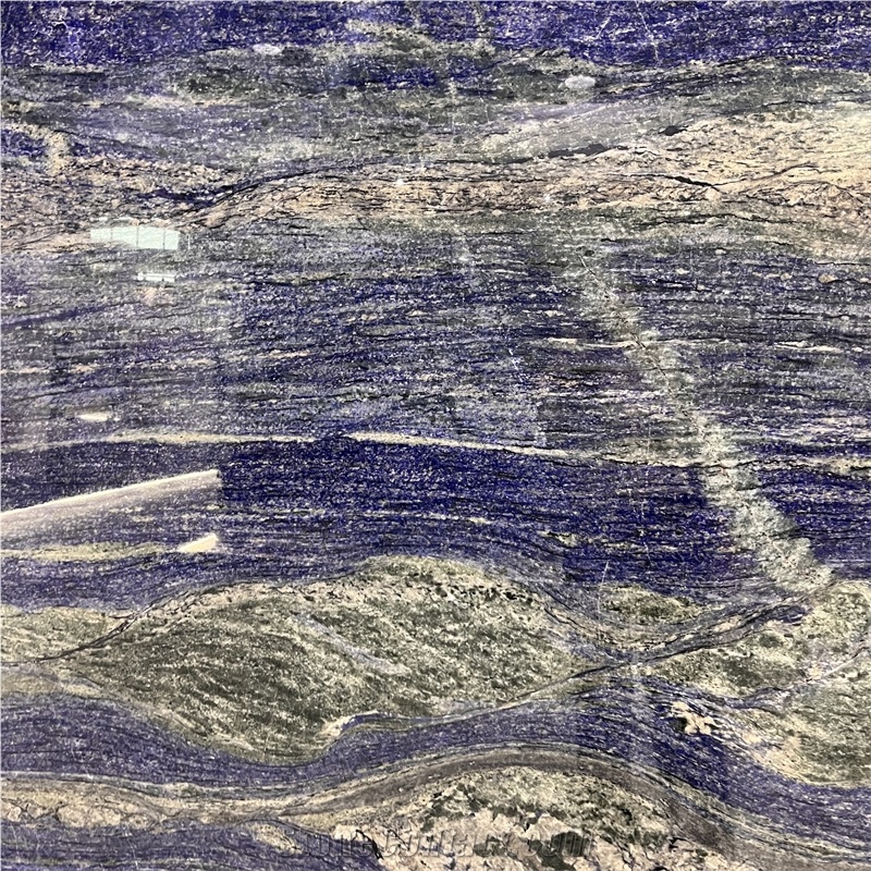 Luxury Azul Bahia Granite Backlit Bookmatchd Slab For Wall