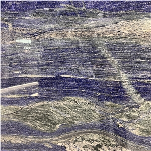 Luxury Azul Bahia Granite Backlit Bookmatchd Slab For Wall
