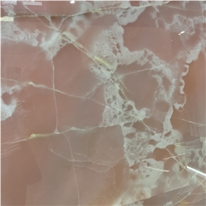 Luxury Beautiful Backlit Pink Onyx Slabs For Interior Wall