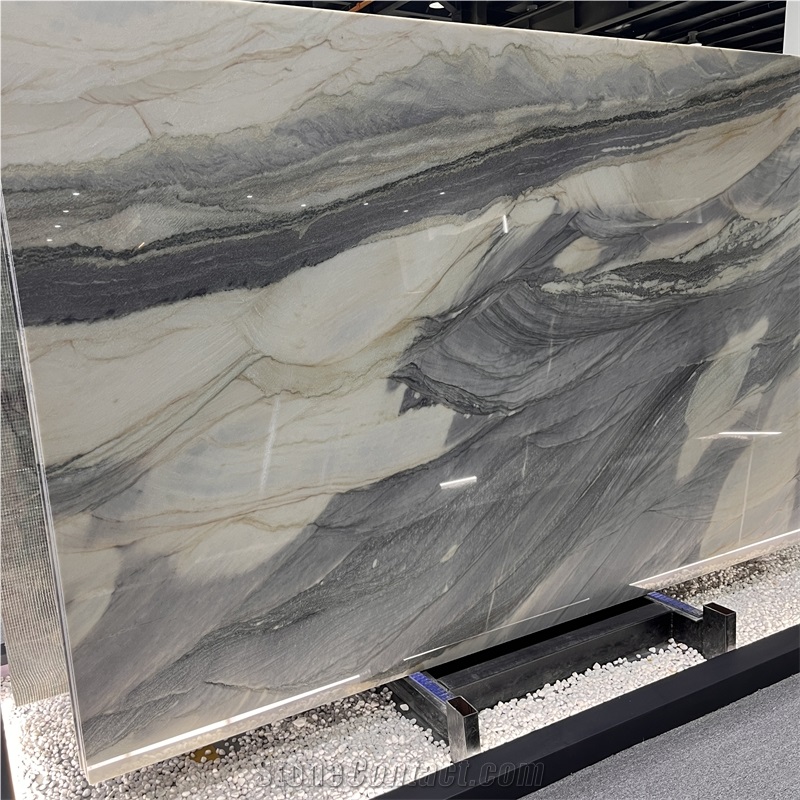 Luxury Bethany Blue Quartzite Slab For Background Wall Decor