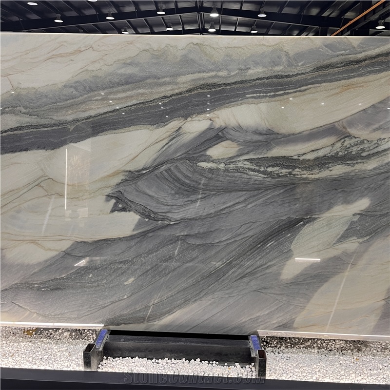 Luxury Bethany Blue Quartzite Slab For Background Wall Decor