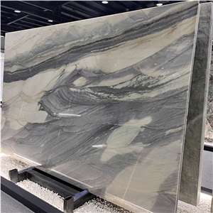Luxury Bethany Blue Quartzite Slab For Background Wall Decor
