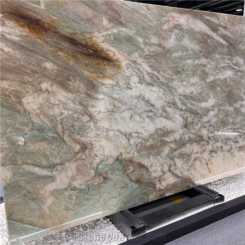 Luxury Cristallo Alexandrita Quartzite Slab For Hotel Wall