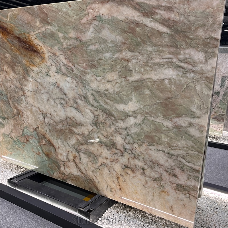 Luxury Cristallo Alexandrita Quartzite Slab For Hotel Wall