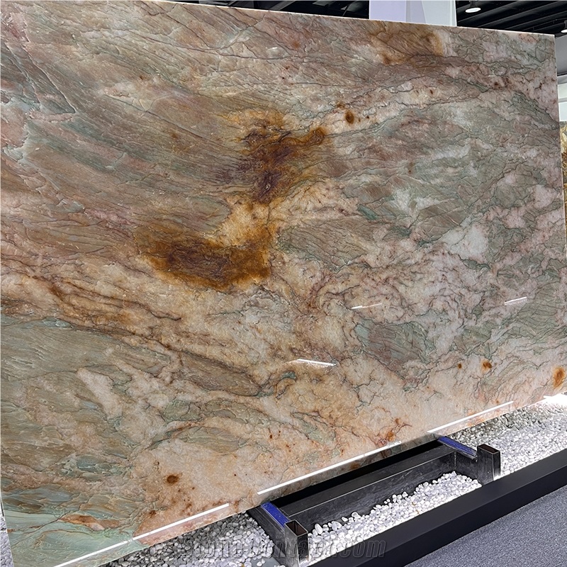 Luxury Cristallo Alexandrita Quartzite Slab For Hotel Wall